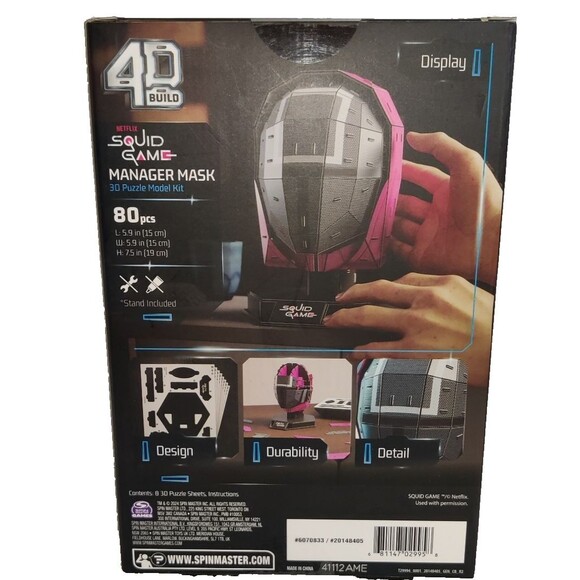 Squid Games Manager Mask 3D Model Kit 4D Build, Puzzle Netflix w Stand NEW - Picture 7 of 11